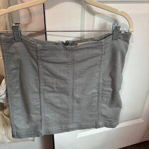 WishList skirt Large Sage Green with zip back and stretch denim material